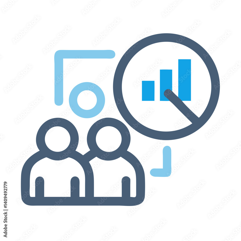 Poster user analysis icon representing audience insights