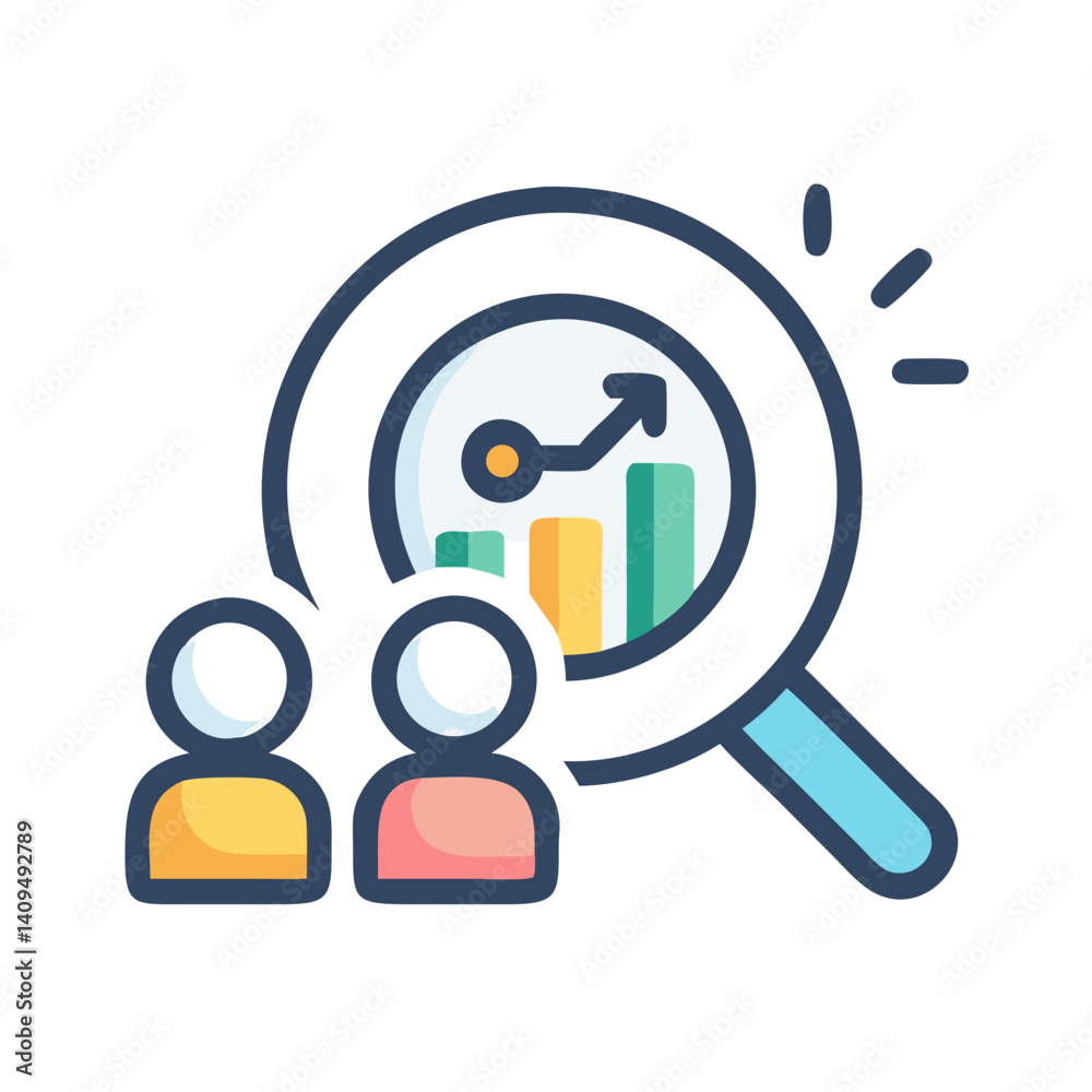 Poster user analysis icon representing audience insights