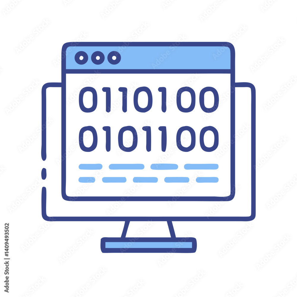 Aufkleber Web Code Display Icon Representing Binary Programming