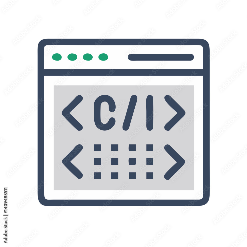 Aufkleber Web Code Display Icon Representing Binary Programming