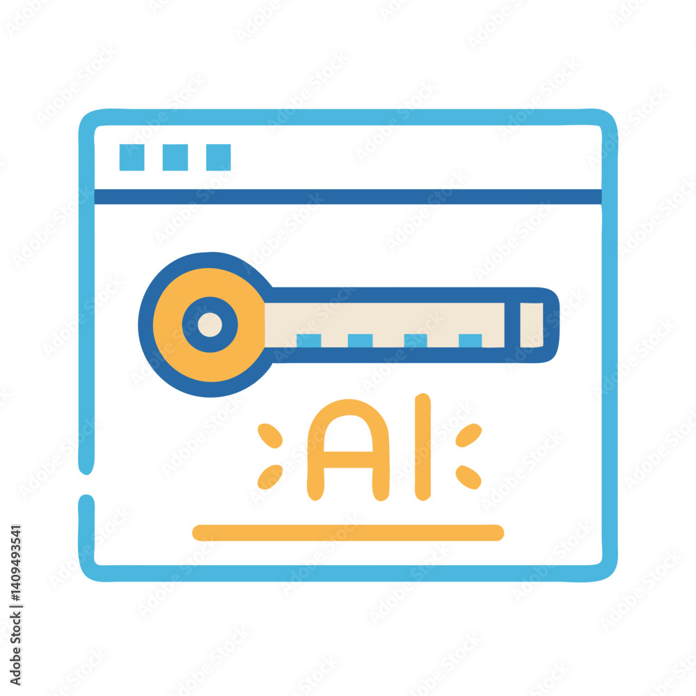 Poster Web Page with Key Icon Representing AI Access