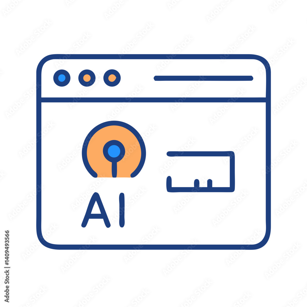 Poster Web Page with Key Icon Representing AI Access