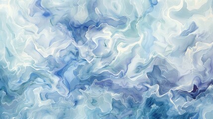 Obraz premium Abstract watercolor wash with soft blue hues and swirling shapes for artistic backgrounds