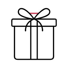 Wrapped Gift Box Icon Representing Present or Surprise