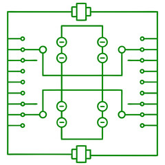 Electric Circuit Icon Line Art Vector Illustration Design