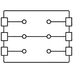 Electric Circuit Icon Line Art Vector Illustration Design