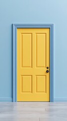 Minimal idea concept space yellow door in paste