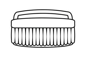 Clothes Brush Outline Vector Illustration For Cleaning And Grooming Apparel Minimalist Line Art Icon Black And White