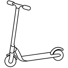 Electric Scooter Icon Line Art Vector Illustration Design