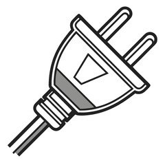 Electric Power Plug Icon Line Art Vector Illustration Design