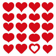 Heart Icon Set – Vector Love and Valentine Symbol Collection

