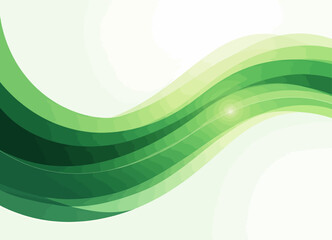 Abstract Green Wavy Lines with Light Flare