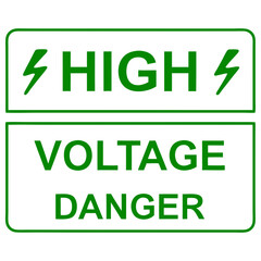 High Voltage Warning Sign Electric Themed Icon Line Art Vector Illustration