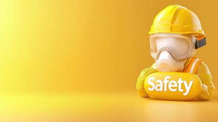 Workplace safety measures for modern industries office environment graphic illustration high-visibility concept