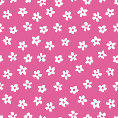 Monochrome hand drawn seamless floral pattern background. Vector