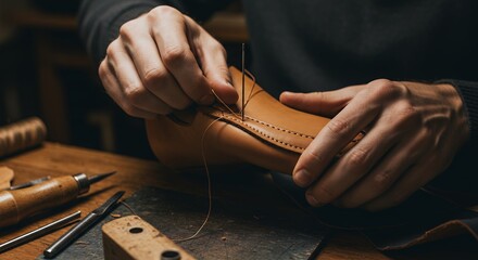Artisan leather stitching craftsmanship