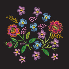 flowers on black background