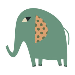 Cute Abstract Elephant Vector Illustration for Kids. Ideal for children’s decor, educational materials, and playful designs