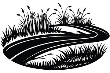 Black and white vector illustration of a tropical palm tree silhouette on a floral pattern