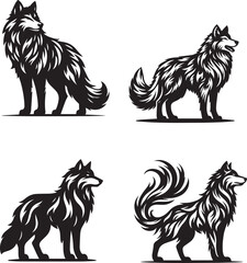 Blaze Wolf Vector Art – Fiery Wild Beast with Bold Tribal Style