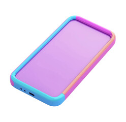 3D Smartphone Icon With Transparent Background. Isolated blank mobile phone in plastic cartoon style.