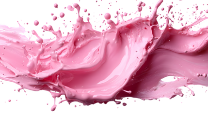 Pink paint splash element isolated on white background