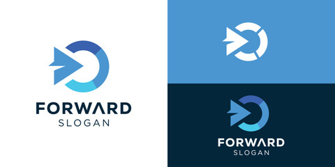 Simple forward logo design. Business forward logo design vector illustration.