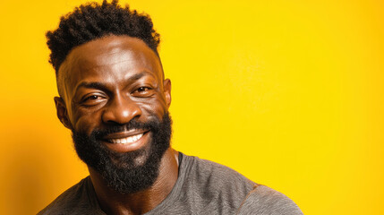 portrait of a smiling man on yellow background
