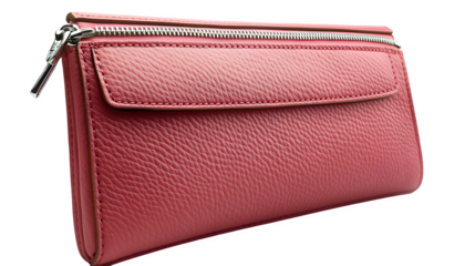 Pink purse leather clutch style isolated on white background