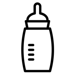 Baby Bottle Milk Line Icon