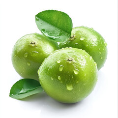 Obraz premium water drops splashing on lime fruits