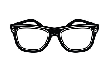 Fototapeta premium glasses silhouette vector illustration on white background