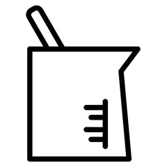 Glass Liquid Beaker Line Icon