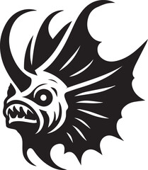 Intimidating sea creature: A stylized, fierce illustration captures a monstrous sea creature, perfect for themed design and adding a touch of fantasy.