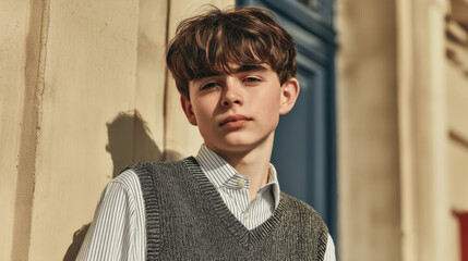 Obraz premium Portrait of a Young Man in City