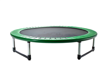Trampoline green black jumping mat Isolated on White Background