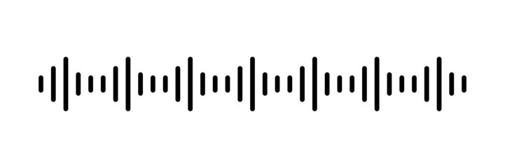 Sound Wave Vector Illustration – Audio Frequency Bars Isolated on Transparent Background – Sound Wave Equalizer or Music Signal Icon Symbol for UI, Podcast, Music App, or Audio Branding