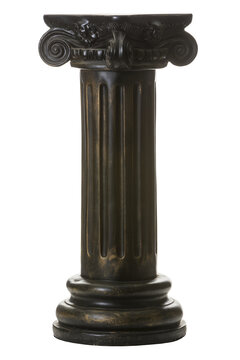 Fototapeta Antiqued decorative column pedestal isolated on transparent background