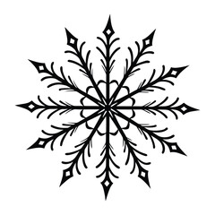 Fototapeta premium Snowflake Monoline silhouette Vector