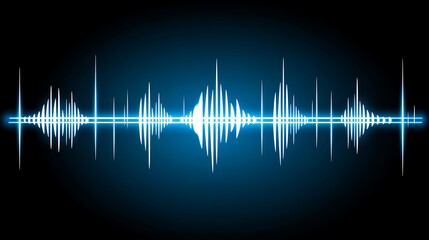 Light blue sound waves on a dark background.