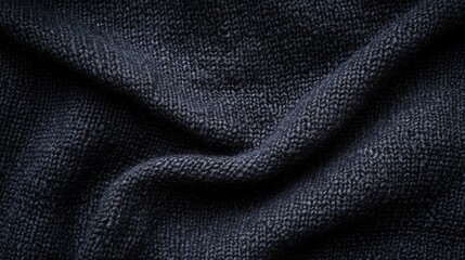 Fototapeta premium Black fabric texture background. Dark clothing material.