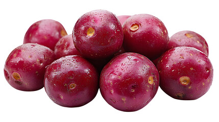 Obraz premium Red potatoes grouped together isolated on white background, HD and realistic