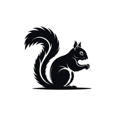 squirrel silhouette logo vector line art logo design
