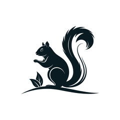 squirrel silhouette logo vector line art logo design
