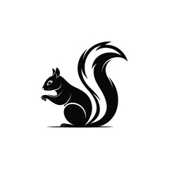 squirrel silhouette logo vector line art logo design
