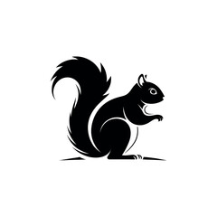 squirrel silhouette logo vector line art logo design
