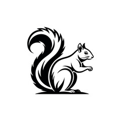 squirrel silhouette logo vector line art logo design
