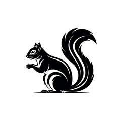 squirrel silhouette logo vector line art logo design
