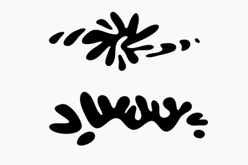 Random Shapes Organic Black Blobs Set. Outline 2d vector image. Sticker for social media. Backdrop.