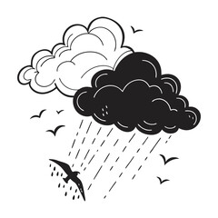 Storm cloud silhouette Vector